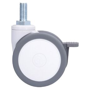 EVTSCAN Silent Universal Wheel Medical Rubber TPR 3in Thread Aluminum Alloy 75mm Caster M12