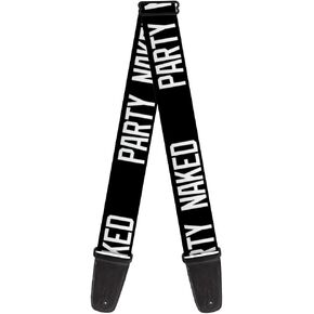 Buckle-Down Guitar Strap - PARTY NAKED Black White