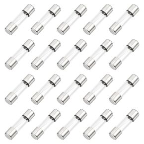 MECCANIXITY 20 Pcs Slow Blow Glass Fuse 5A 125V 5x20mm Glass Tube Fuses Time Delay Fuses for PCB Board Electronic Devices Home Appliances Light String