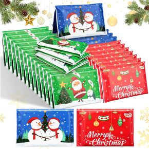90 Pcs Christmas Facial Tissues Christmas Travel Tissue Packs 3 Ply Christmas Pocket Tissues Travel Size Tissues Bulk Wallet Size Facial Tissues Bulk for Christmas Party Supply (Lovely)
