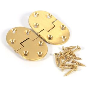 2PCS BRASS Butler Treshe Hinge Secretary DESK DELK DROP DROP FRONT JUNING ROUND 2-1/2X1-1/2 مع مسامير قابلة للطي رفرف