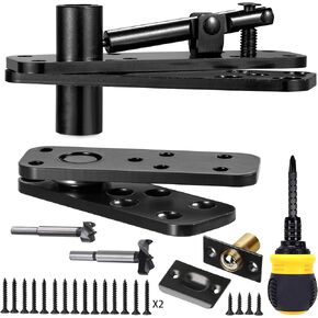 Hidden Door Hinge 570Lbs Load-Bearing，Hidden Hinge Hardware，Hidden Door System，Heavy Duty Swinging Door Hinge 360° Rotation for Secret Door or Hidden Door Bookcase,Hidden Door Hardware with 2 Drills