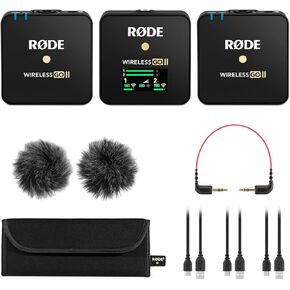 Rode Wireless GO 2 Dual Compact Digital Wireless Microphone System for Filmmaking, Content Creation, Vlogging, Broadcasting, and Interviews