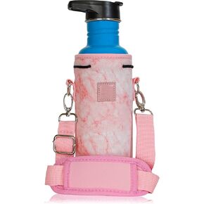 Made Easy Kit Water Bottle Carrier Insulated Neoprene - Adjustable Padded Shoulder Strap - Sling Pouch for Glass Bottle, Stainless Steel Tumbler - 5 Sizes