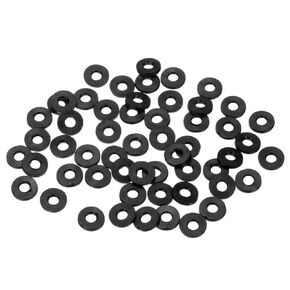 60-Pack Black Rubber Washer Assorted Kit, 4mm ID 9mm OD 1.2mm Thickness Rubber Flat Washer, Shower Hose Washers for Screws/Household Faucets/Garden Hoses Rubber Washers