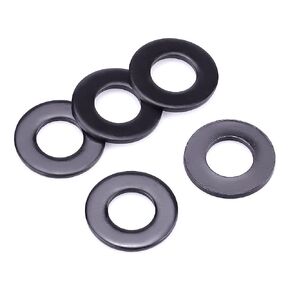 1/4" Stainless Steel Flat Washers Black (0.25" ID, 0.63" OD), Black Coated Finish, 304 Stainless Steel 18/8, Pack of 50