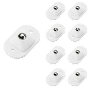 WNCY 8 PCS Self Adhesive Caster Wheels,360° Rotation Universal Wheel Mini Adhesive Wheels,Stainless Steel Swivel Wheels Sticky Pulley for Storage Box, Small Furniture,White