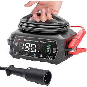 48V Golf Carts Battery Charger,18 AMP 36 Volt Lithium LIFEPO4 Battery Charger for Club Car 3-Pin Round Plug Black