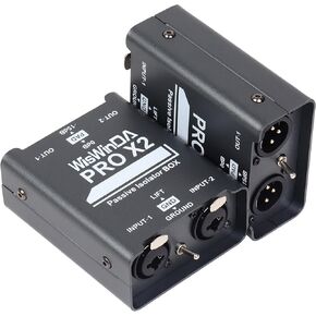 Pro X102-1S 1/4 6.35 TRS/TS/XLR Multi-Purpose Hum Eliminator Box Microphone and Audio Player Ground Loop Noise Isolator HiFi Stereo Noise Filter for Different Audio Using Systems
