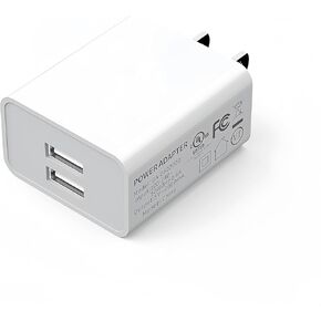 USB Wall Charger for Blood Pressure Monitor, TENS Unit Muscle Stimulator, Eye Massager, Massage Gun, 5V USB Dual Port Wall Adapter
