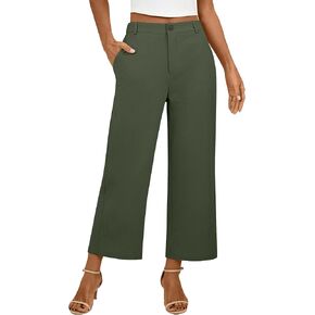 Neer Women's Cotton Linen Palazzo Pants, Casual Wide Leg Lounge Pants Summer High Waisted Flowy Trousers with Pockets
