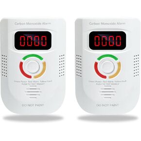 Carbon Monoxide Detectors Plug in,Portable Co Detector with LED Digital Display and 85 Decibel Alarm, Carbon Monoxide Alarm for Home,RV,Travel,Tested to UL 2034 Standards (2 Pack)