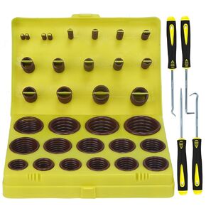 382 PCS 30 Sizes SAE Viton O Ring Assortment Kit for Aviation Car Engines Cylinders Hydraulic Plumbing Various Industrial with 4 Pcs Pick and Hook Set