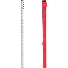 16-Foot Aluminum Grade Rod,Grade Rod 10ths, 5 Sections Telescopic Leveling Rod Bubble Level, Dual Side Measuring Rod with Carrying Bag for Houses, Walls, Floors and Leveling Applications