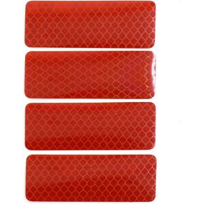 uxcell 4pcs Reflective Tape Strips Reflective Stickers Safety Warning Tape for Car 8 x 3cm Red