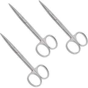 Iris Micro Lab Sharp Scissors, 4.5" (11.43cm) Fine Point Straight, Stainless Steel (Pack of 3)
