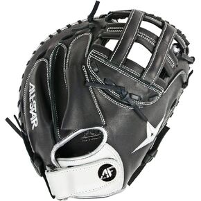 All-Star CMW3001-BBK/WHLHT 33.5" H-Web Open Back BLK/WHT Softball CM BK/WH LHT