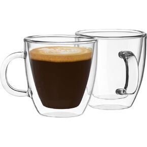 Mindful Design Double Wall Insulated Glasses Espresso Mugs (Set of 2) - 5.4-Ounces