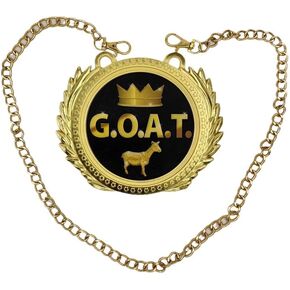 Greatest of All Time Turnover Championship Medal, 6.3" Champ Medal Necklace Award for The G.O.A.T, Champion Play Chain Medals