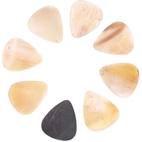 Guitar Picks, 8 Pcs Horn Material Handmade Guitar Picks 0.46~0.91mm Thickness for Acoustic Electric Guitar Bass Ukulele Banjo Mandolin