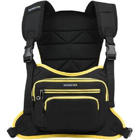 Pro Sports Chest Bag for Men Women, Lightweight & Adjustable EDC Sports Outdoor Chest Bag with 2L Hydration Back Pocket for Workout, Running, Hiking, Cycling, Traveling