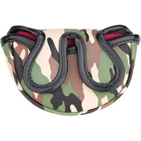 Green Camouflage Golf Club Mid Mallet Head Cover Small Mallet Cover for Center Shaft Putter