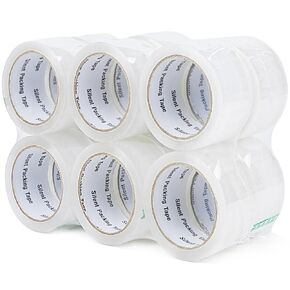 COSIMIXO 12-Pack No Noise Silent Packing Tape 2.4mil x 1.88" x55Yards,Industrial Heavy Duty Noiseless Packaging Tape for Quiet Packing Shipping Moving and Storage