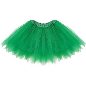 Women 4 Layered Tutu with Lining Adult Teens Tutu Skirts Woman Running Tutu Skirts 1950s Christmas Green Tutus