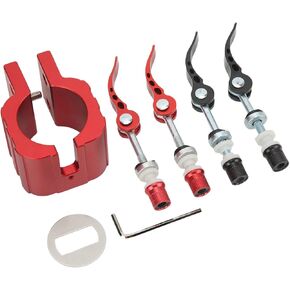 Alomejor Scooter Clamp with Quick Release Lever and Hex Wrench Scooter Rugged Lock Attachment for Zero 8X 10X 11X Electric Scooter(Red)