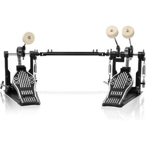 Ktaxon Double Bass Drum Pedals, Double Chain Drum Step on Hammer for Drum Set and Electronic Drums, Black