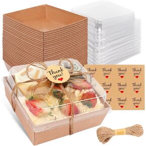 50Pack Small Charcuterie Boxes Charcuterie Boxes with Clear Lids, 5-Inch Dessert Boxes for Sandwiches pertain SáNdwiches, Galletas, Sushi, Rebanadas De Pastel, Fresas