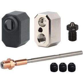 Upgrade Bimetal Heatbreak Adaptor Plated Copper Block 0.4mm V6 Hardened Steel Nozzle Silicone Cover Hotend PrintHead Compatible with Prusa I3 MK4 / XL Nextruder Heaterblock 3D Printer (Hotend Kit)