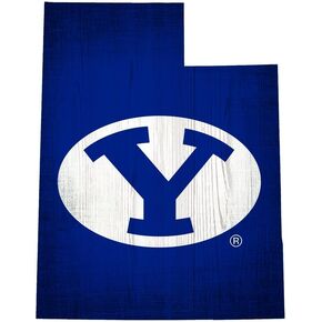 إبداعات المعجبين BYU Team Color Logo Sign ، Multi