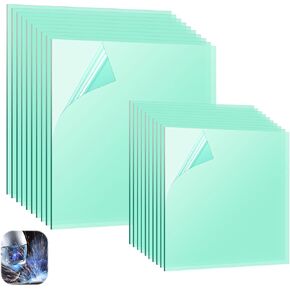 20Pcs Inside Outside 3350 Series Welding Helmet Clear Cover Lens Fits for Lincoln Electric Viking, Helmet Cover Lenses Replacement 3.7" x 3.5" x .04", 4.5" x 5.25" x .04"