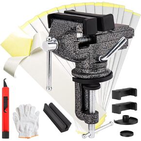 Golf Club Grip Vise Clamp Kit, 360° Swivel Portable Table Vise, Golf Club Calibration Tool, Club Grip Replacement Tool, Suitable for Golf Club Grips