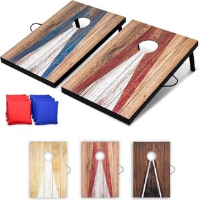 مجموعة لوحات Cornhole Gosports 3 × 2 قدم - لعبة Those Troam المحمولة للبالغين والعائلة - تشمل مجموعة من 8 أكياس فول مع تخزين مدمج - اختر أسلوبك