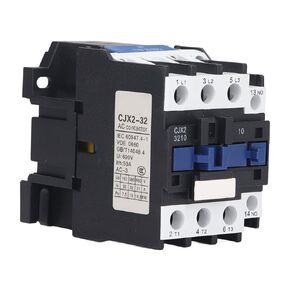CJX2 32 Electric AC Contactor 32A 3 Pole 3 Phase Normally Open Silver Industrial Power Contactor 35mm DIN Rail Mounting for Starting Controlling of AC Motors (110V)