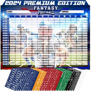 لوحة Fantasy Football Draft Board 2024-2025 مجموعة كبيرة-مجموعة كبيرة جدًا مع 453 لاعبًا-لوحة مسودة لكرة القدم XL مع 14 فريقًا ، 20 جولة in Saudi Arabia