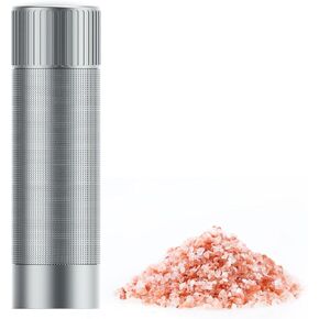 Luvan Salt Grinder, Professional Grade Salt Mill with Unique Burr Grinder, 12 Adjustable Coarseness Settings, Lightning-fast grinding speed, Heavy Duty Aluminum Manual Salt and Pepper Grinder