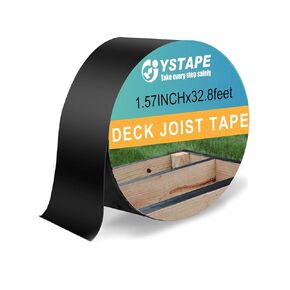 Joist Tape for Decking Butyl Seal Tape Waterproof Deck Joist Tape Self-Adhesive Roof Flashing Tape for Wood Beam Deck Joist, 1.57 Inch x 32.8 Feet