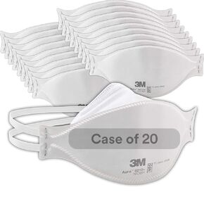3M Aura Particulate Respirator 9210+, N95, Pack of 20 Disposable Respirators, Convenient Individually Wrapped, NIOSH APPROVED, Stapled Flat Fold Design, Low Profile Design Reduces Eyewear Fogging