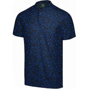 Three Sixty Six Men's Short Sleeve Collarless Golf Polo - Lightweight, Moisture-Wicking, Quick Dry, Stretch Fabric