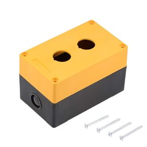 uxcell Push Button Switch Control Station Box 22mm 2 Holes Yellow and Black