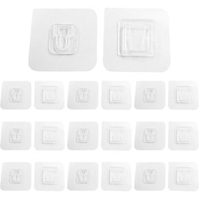 10 Pair Double Sided Adhesive Hooks Wall Self Adhesive Hooks Wall Hanger Holder Utility Wall Hooks for Bathroom Kitchen Office Hanging