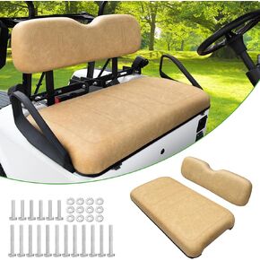 Golf Cart Front Seat Replacement Cushion for EZGO TXT Medalist 1994-2013 Models,Front Seat Back and Seat Bottom Cushion Assembly Kit
