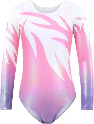 EASTBUDDY Long Sleeve Leotards for Girls Gymnastics Sparkly Toddler Gymnastics Leotard Tumbling Outfit 3-14 Years in Kuwait
