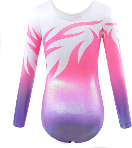 EASTBUDDY Long Sleeve Leotards for Girls Gymnastics Sparkly Toddler Gymnastics Leotard Tumbling Outfit 3-14 Years in Kuwait