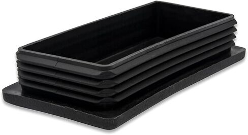 Flyshop 4 Pack Rectangle Plastic Tube Chair Glide Insert Finishing Plug Black Tubing End Cap 75 x 150 mm, 3" x 6" in Saudi Arabia