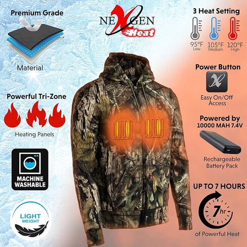 Milwaukee Performance Nexgen Mpm1776 Men's 'Camo' Heated'breakup Country Zipper Hoodie (Rechargeable Battery Pack Included) in Saudi Arabia