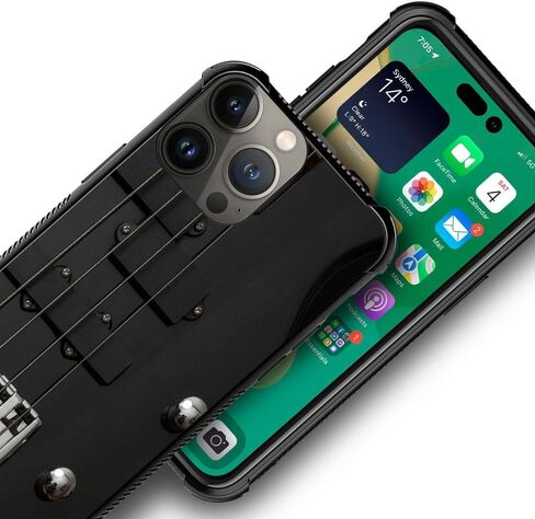 CARLOCA Compatible with iPhone 15 Plus Case,Guitar Bass Strings Black Pattern iPhone 15 Plus Cases,Ultra Protection Shockproof Soft Silicone TPU Non-Slip Back for iPhone 15 Plus in Saudi Arabia